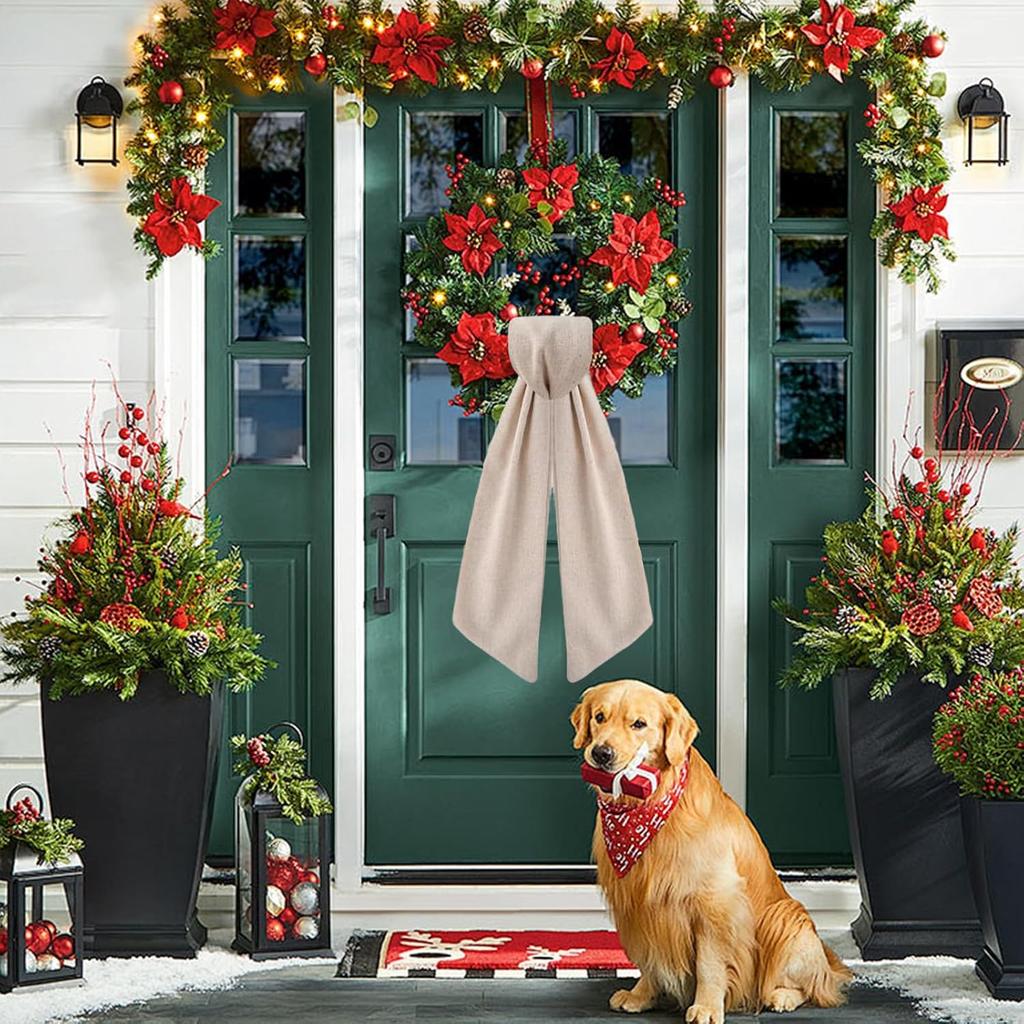 2PCS Wreath Sash for Front Door, 55X4.7''Fall Wreath Sash for Yard Doorway Indoor Outdoor Bow Bridal Shower, Sashes for Blank Sashes