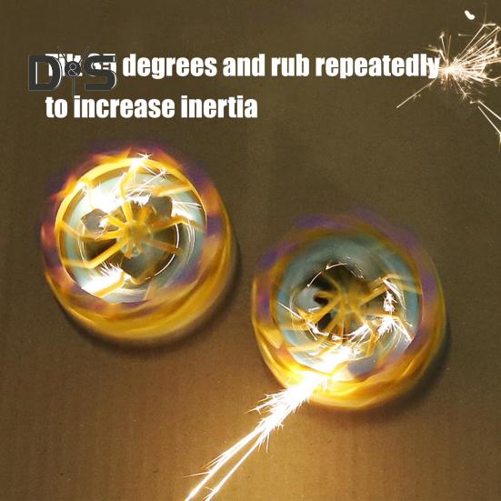 Spark Spinning Top Stress Relief Portable Luminous Gyro Collision Sparks Light-up Gyroscope Decompression Spinner Top Toy Kids Teens Adults Gift