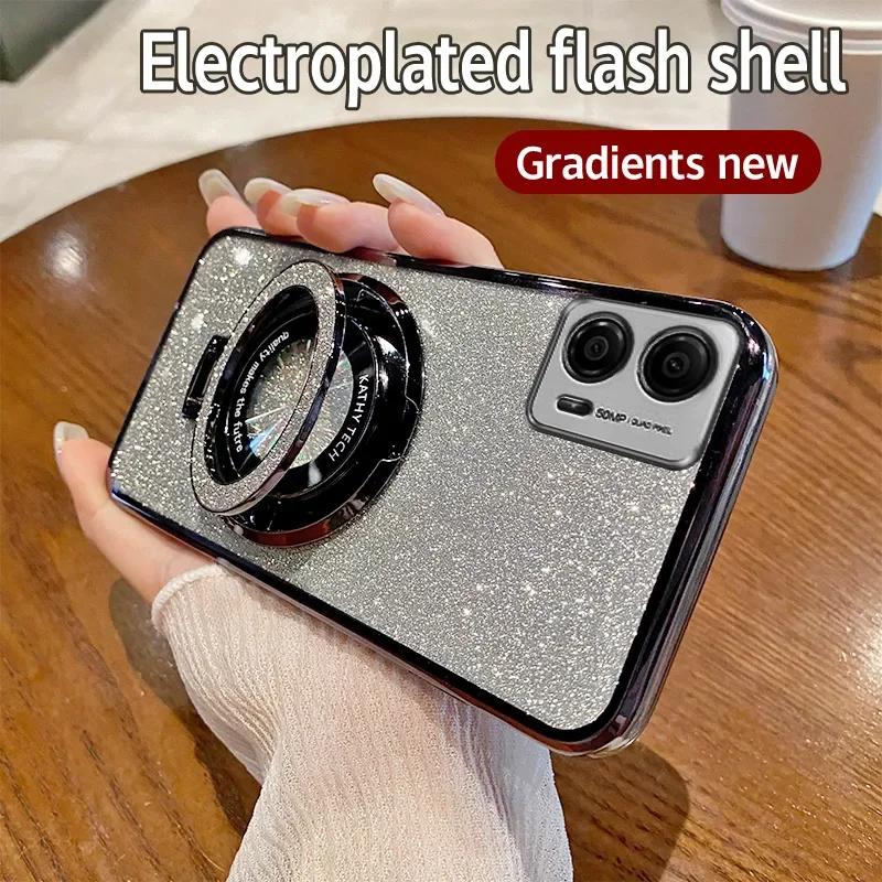 Gradient Glitter Ring Phone Case For MOTOROLA Moto G84 G54 5G G73 G53 G23 G13 G82 G72 G62 G52 G42 G32 G31 G41 G22 G60S G60 Cover