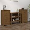 VidaXL 2x Buffets Sideboards Home Organizers Storage Furniture Living Room Interior Honey Brown 40x35x80 Cm 813746