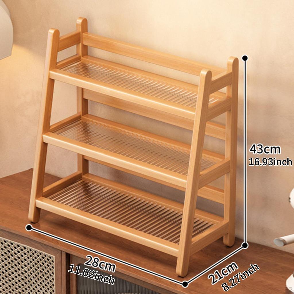 Bamboo Coffee Organizer Stand for Syrup And Mug Display On Kitchen Counter