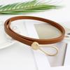 PU Leather Thin Waistband Solid Color Waist Chain Fashion Knotted Belt  for Dresses