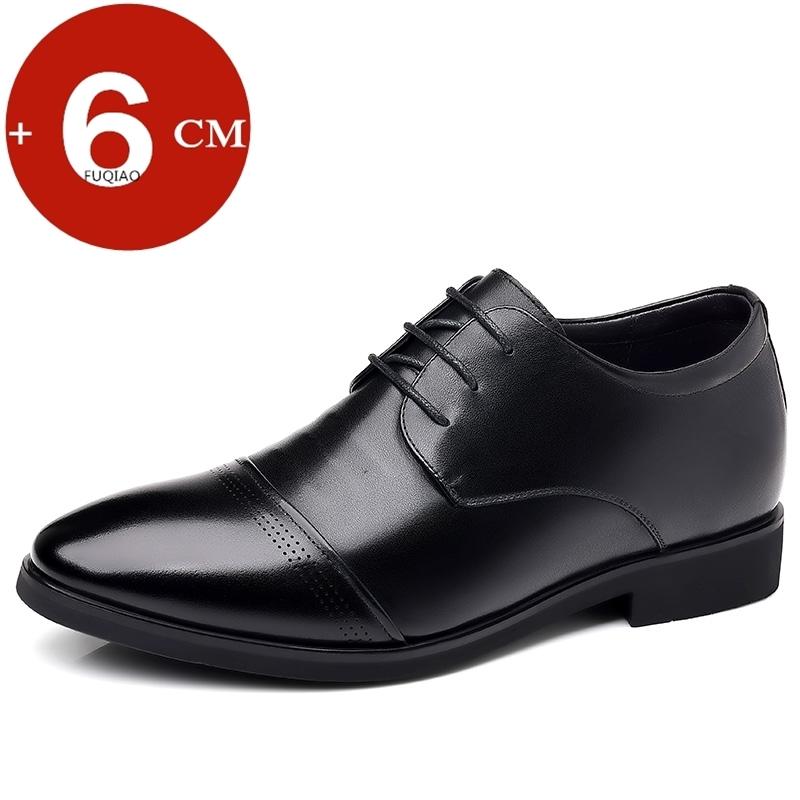 

Мужские формальные туфли-лифты из коровьей кожи, плоские / 6 см, свадебные, для бизнеса, для увеличения роста, на скрытом каблуке, модные, повседневные 43