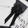 Crystal Black Rhinestone Ribbon Bowtie Ribbon Ribbon Bow Brooch Retro Bow Tie  For Men and Women