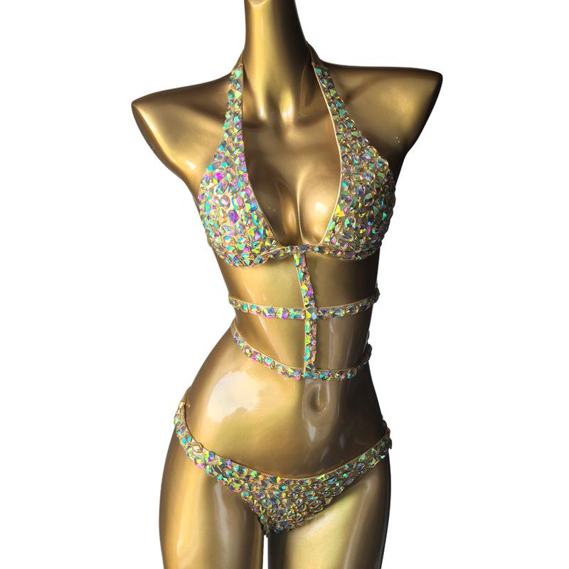 Jauns strāsinieku ķēdīšu bikini komplekts –