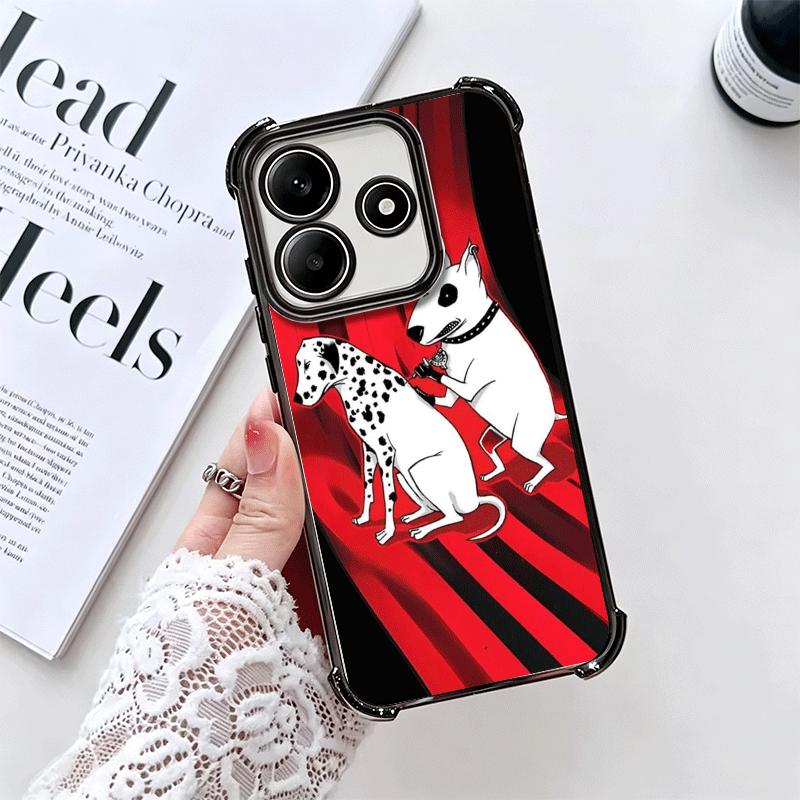 Perro Bull Terrier Lindos Cachorros Funda de Teléfono con Chapado Para Xiaomi Redmi Note 14 15 Pro Plus 13 12 11 11S 11T 10 9S 9 5G Anti-Caída Aira