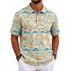 Men's Hawaiian Print Shirt Loose Fit Casual Short Sleeve for Everyday Wear