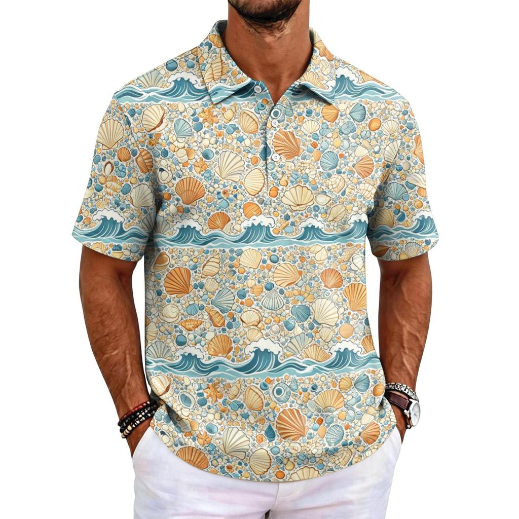 Men's Hawaiian Print Shirt Loose Fit Casual Short Sleeve for Everyday Wear