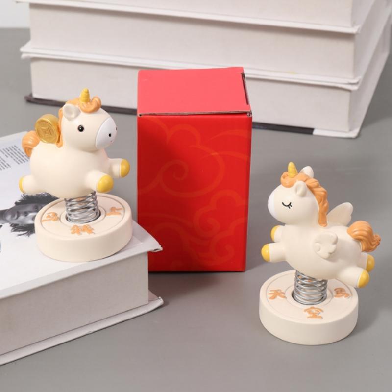 2026  Creative Horse Cute Statue Key Chain Pendant Home Office Desktop Ornaments Funny Toys