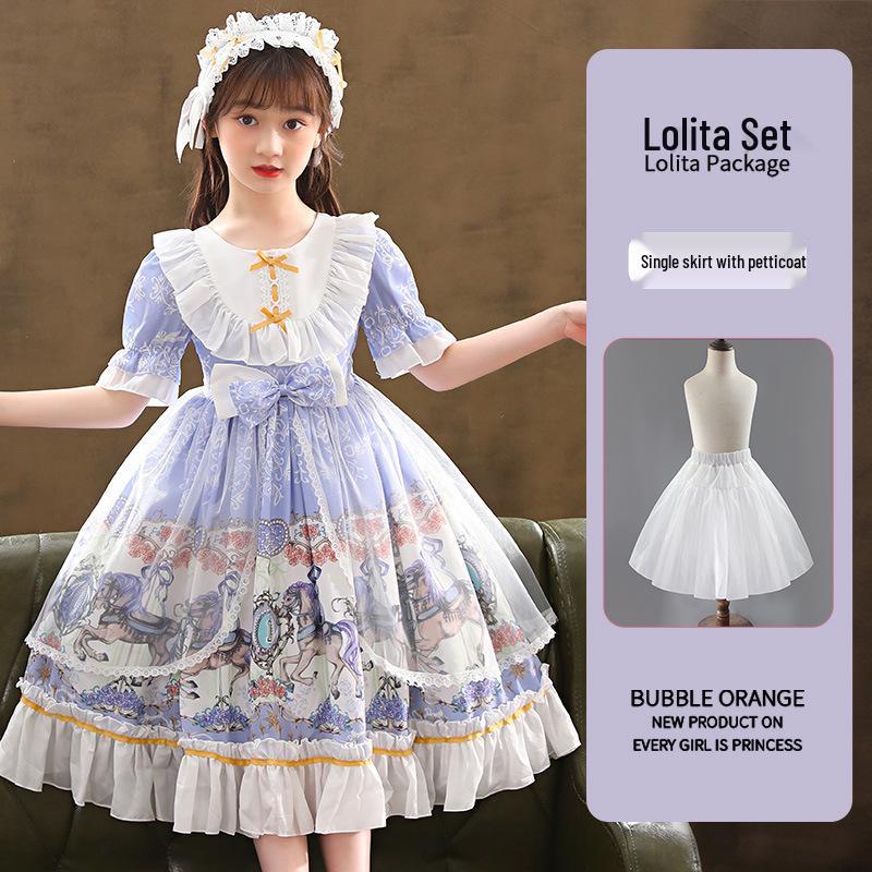 2026 New Lolita Princess Summer Short-Sleeve Stylish Girls' Dress
