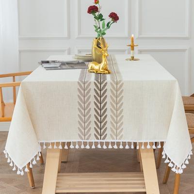 Față de masă cu ciucuri, broderie, flori, frunze, petrecere, acasă, decor desktop, față de masă rezistentă la praf, prosop de înaltă calitate