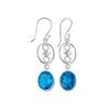Swiss Blue Topaz Gemstone 925 Sterling Silver Jewelry Handmade Earrings 2.00" EE-17-8