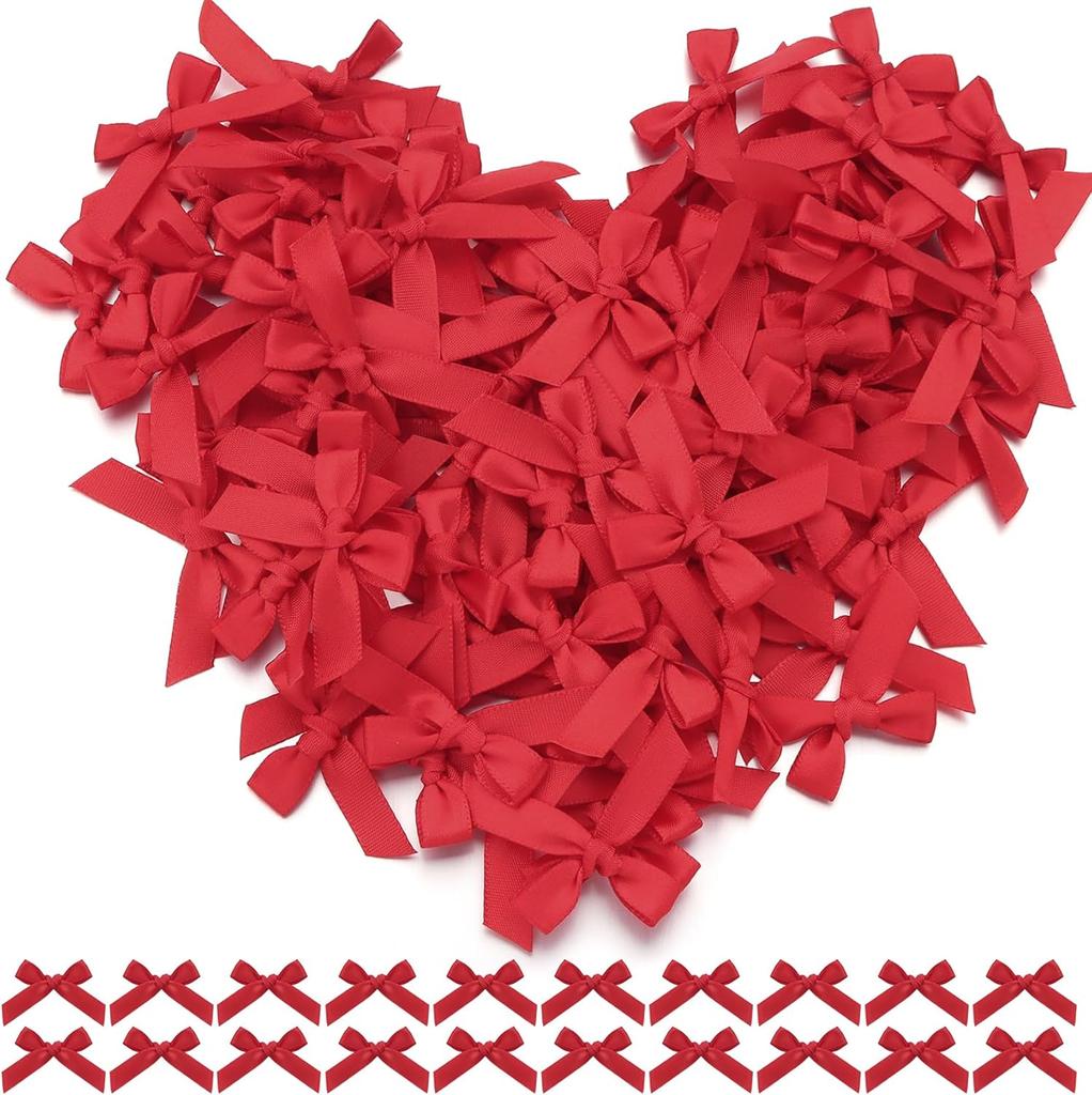 100 szt./partia Nowe Różowe Czarne Kokardy z Wstążki Mały Rozmiar Satynowe Kokardy z Wstążki Naszywki Aplikacje Dekoracja