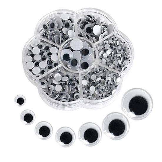 500Mixed Size Self-adhesive Round Wiggle Googly Eyes for Doll