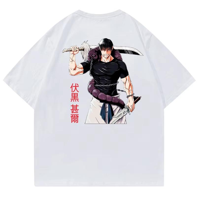 

2026 Japanese Anime Clothes Cartoon Fushiguro Toji Graphic Unisex Fashion Comfortable summer loose Unisexs clothing S