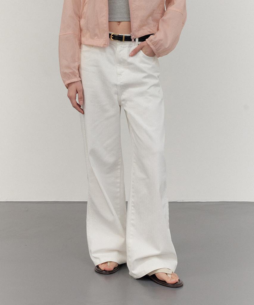 CITTA Striped Wide Pants_Ctd415(White)