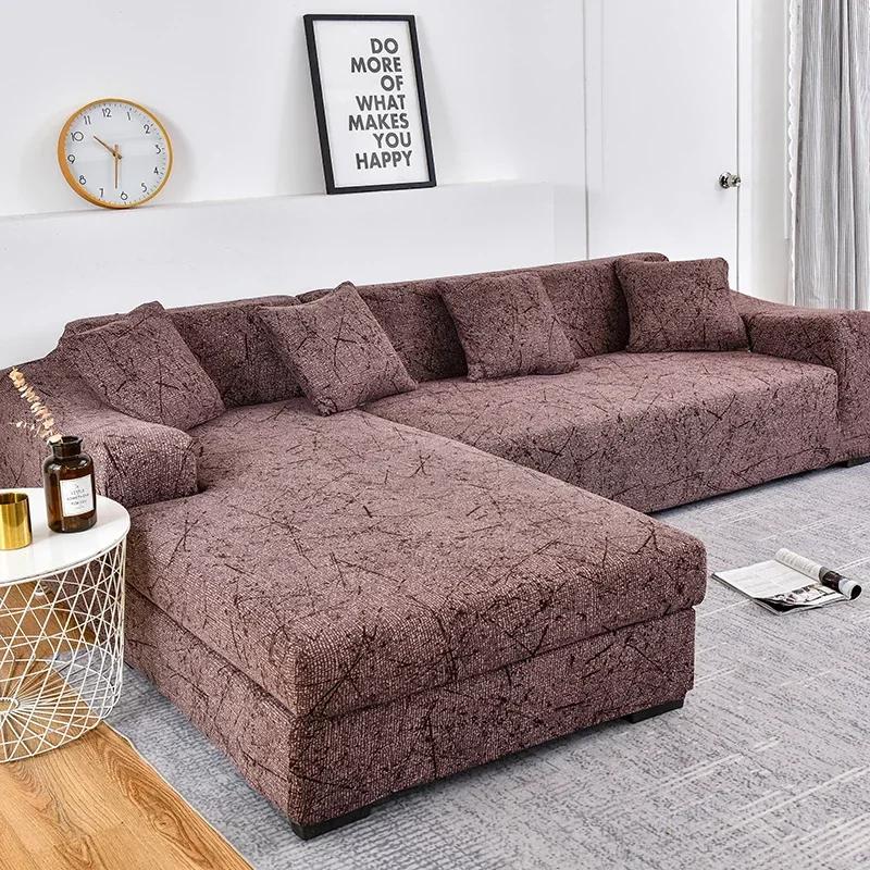 Corner Sofa Covers for Living Room Elastic Slipcovers Couch Cover Stretch Sofa Towel L Shape Chaise Longue