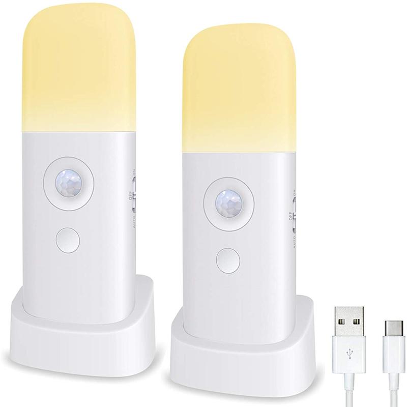 Nachtlicht mit Bewegungssensor für den Innenbereich, wiederaufladbares dimmbares LED-Licht über USB, tragbare bewegungsaktivierte Nachtlampe für Kinderzimmer und Schlafzimmer
