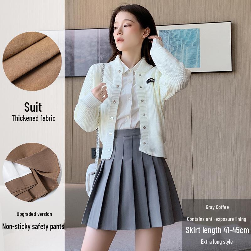 Korean Style High Waist Black Mini Skirt - Anti-Exposure, Anti-Wrinkle, for All Seasons