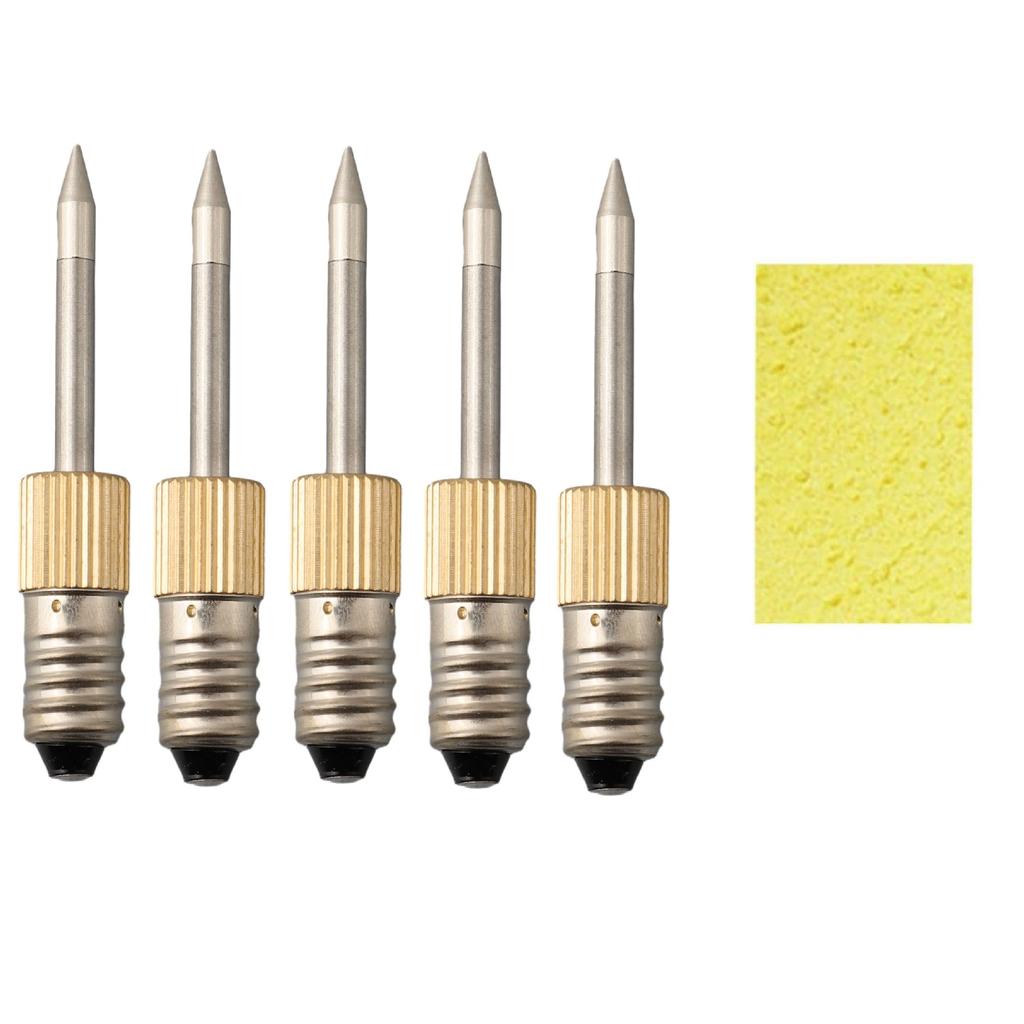 5PCS Replacement Soldering Iron Needle Tips E10 Interface Electric Soldering Threaded Soldering Iron Tip Power Tool Accessories