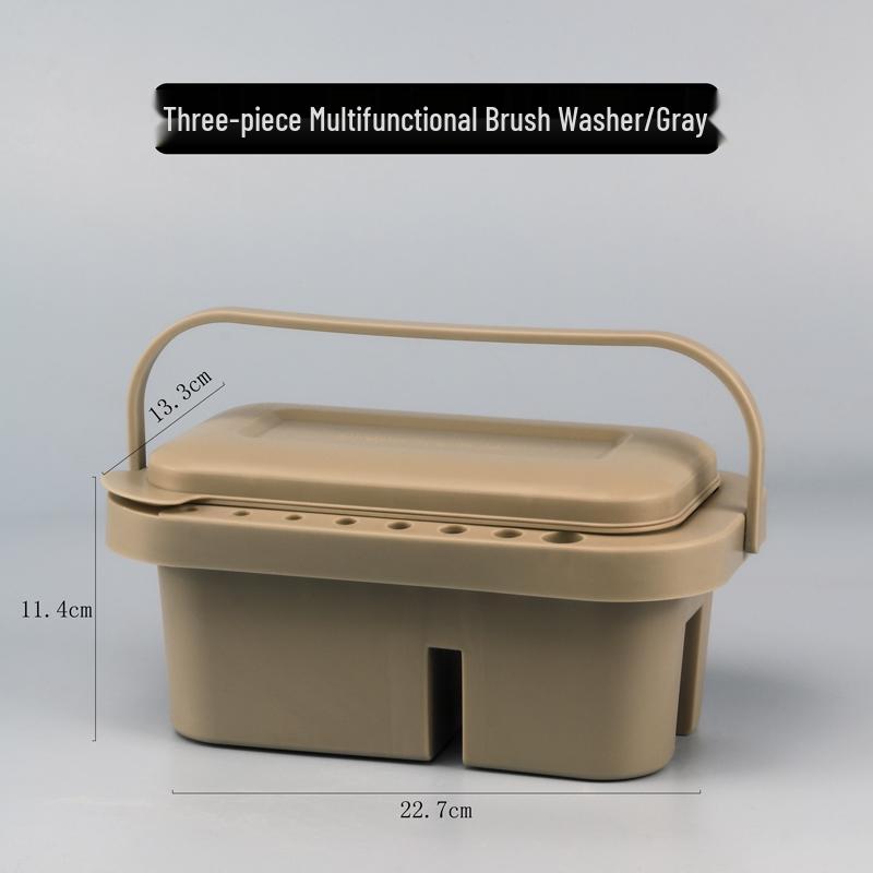 Portable 3-Piece Paint Set: Multifunctional Wash Bucket, Watercolor Gouache Palette, Color Mixing Box for Art Students