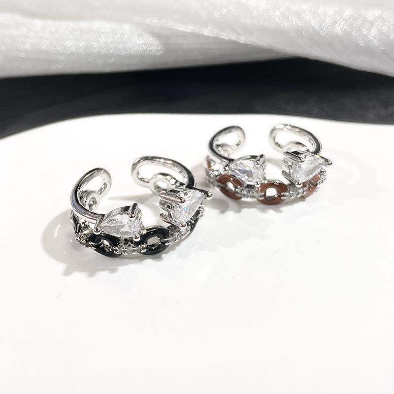 Drip Chain Stacked High-End Ring Cold Wind Butterfly Zir*****Pen Ring Female Personality Index Finger Ring