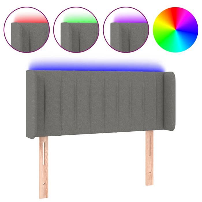 VidaXL LED Headboard Bedroom Furniture Single Bed Accessory Headboard Bed Frame Interior Dark Grey 3123457