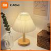 Nordic Pleated Table Lamp DIY Foldable 5V USB 220V Art Atmosphere Bedroom Bedside Night Light Home Decorate