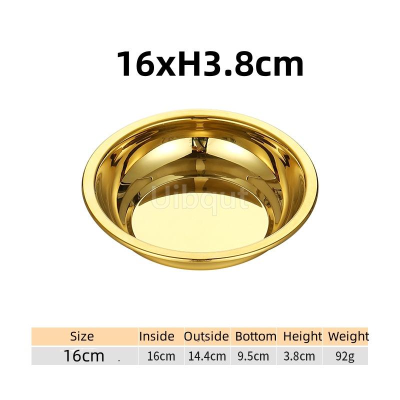 

Thickened stainless steel plates for food Basin tray Golden round Kitchen Vegetable dinner sushi plate dishes and plates sets