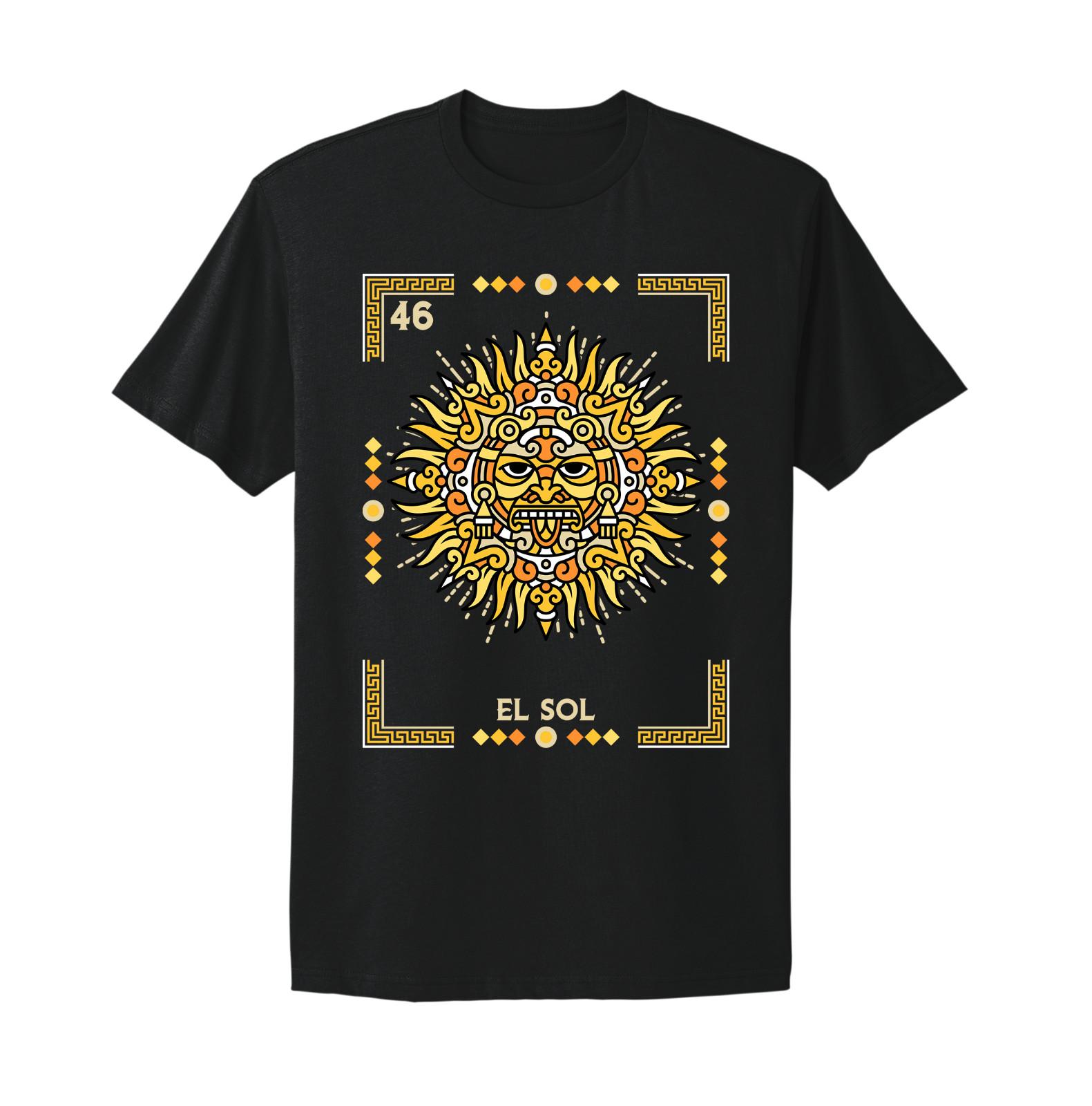 El Sol Tarjeta Loteria Mexican Bingo T-shirt S