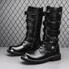 Fashion Motorcycle Boots Knee High Boots Lightweight TrendBlack Boots Men Comfortable And Warm Autumn/Winter Tactical Boots