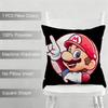 Mario Series Characters Cushion  Household Decoration Linen Sofa Cushion Cover: Skin-Friendly & Breathable with Invisible Zipper