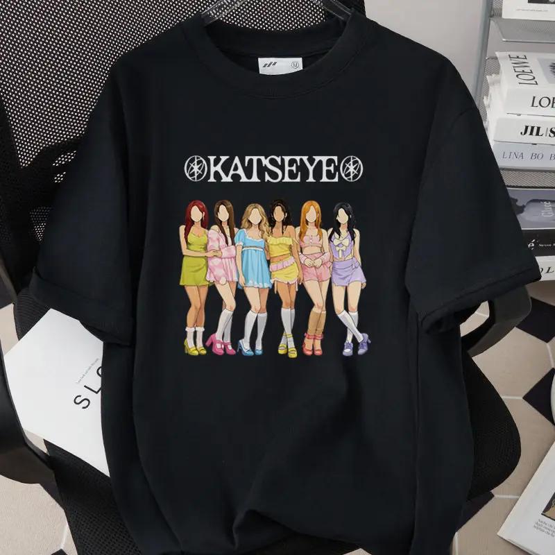 2026 Bestselling Korean Girl Group Katseye Printed Fan Concert Tshirt Short Sleeved Fashionable Casual Daily Fan Outfit Top