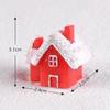 Miniature Christmas Village Houses Mini Christmas Glitter Snow Villa House Ornaments Christmas Decoration For Dollhouse Fairy Garden4pcsred