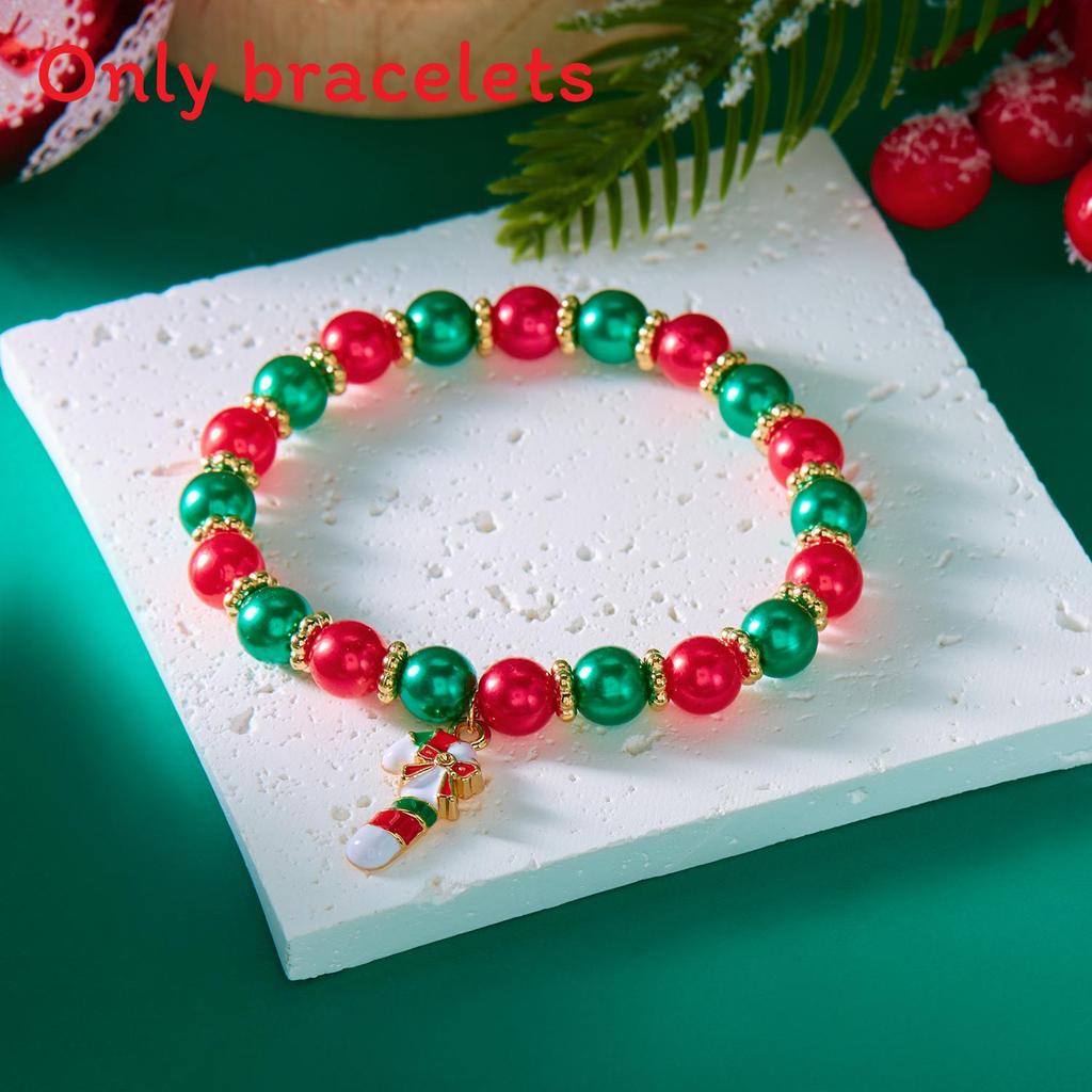 Christmas Themed Beaded Bracelets For Women With Santa And Snowflake Charms Summer