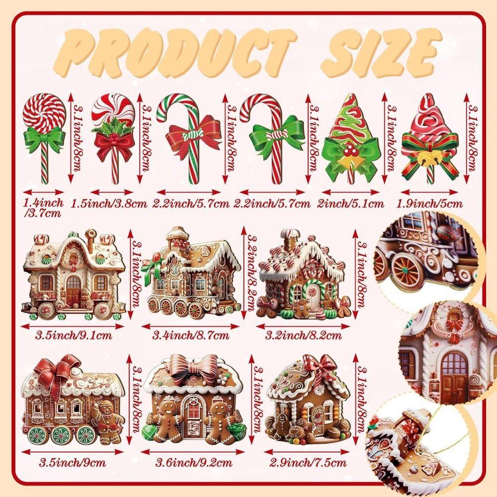 24PCS/Set Wooden Christmas Tree Ornaments DIY Hanging String Craft Xmas Atmosphere Christmas Pendants Party Supplies