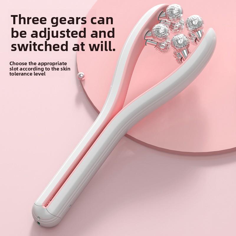 V-shaped Roller Facial Massage Beauty Instrument, Small V-face Lifting and Tightening Double Chin Micro-current Artifact Massager