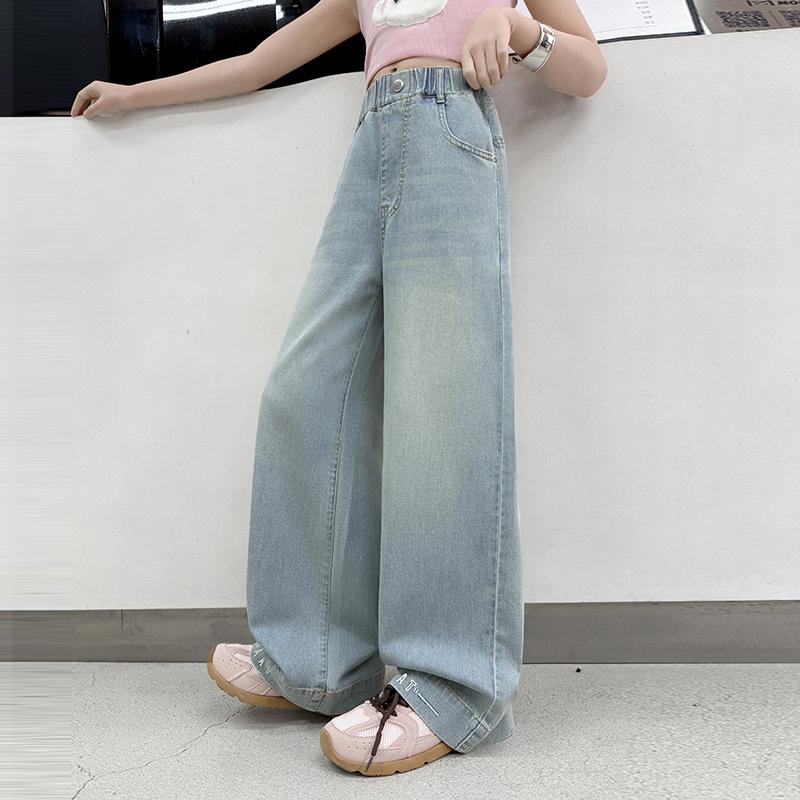 Girls' Thin Pants Summer Tencel Jeans