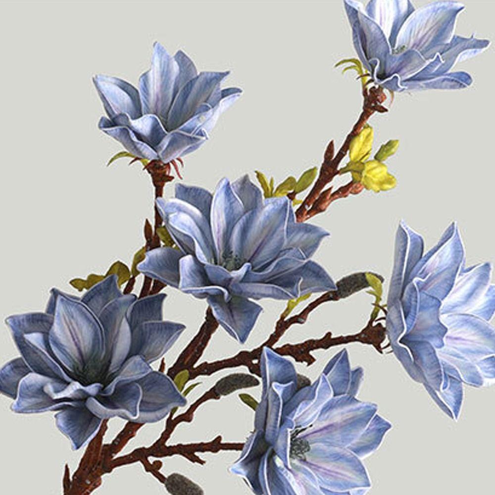 Floral Art Simulation Big Magnolia 3 Heads Artificial Orchid Flowers  Outdoor Garden Decor