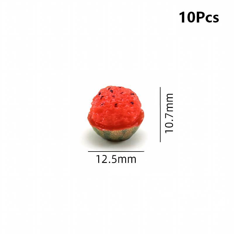 10Pcs Mini Simulation Watermelon Resin Fruit Charms for DIY Enthusiasts Keychain Jewelry Craft Making A1