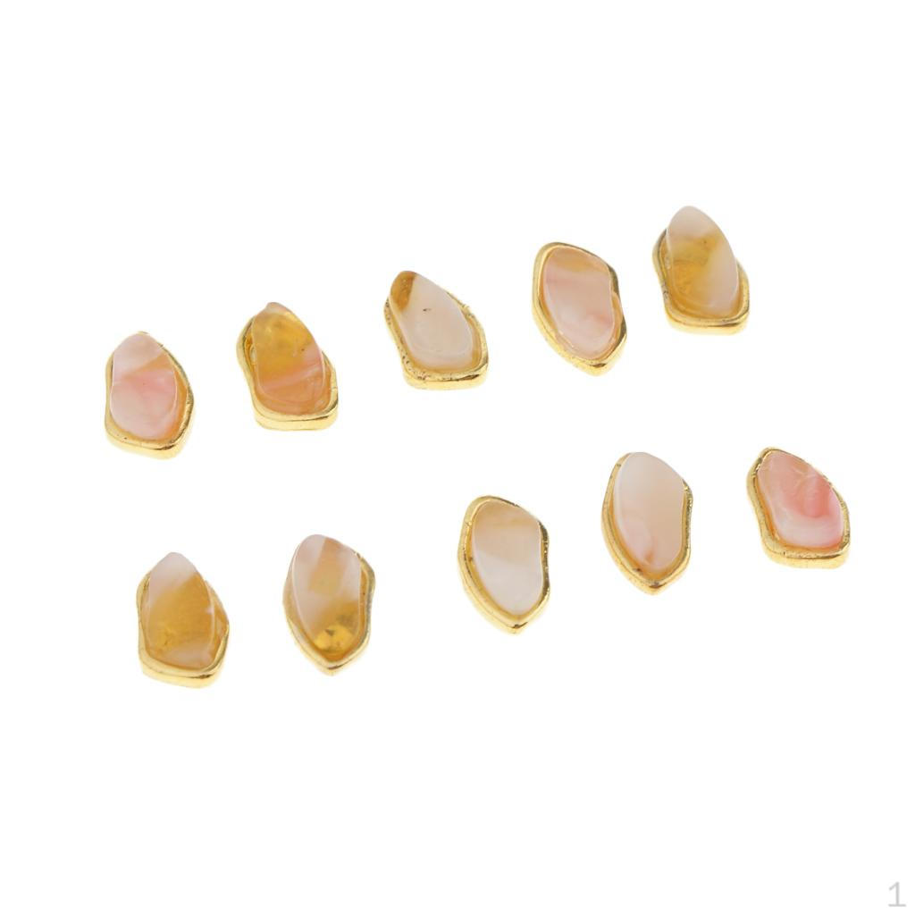 10 Pieces 4 Pattern 3D Rhinestone Glitter Acrylic Irregular Shell Stone