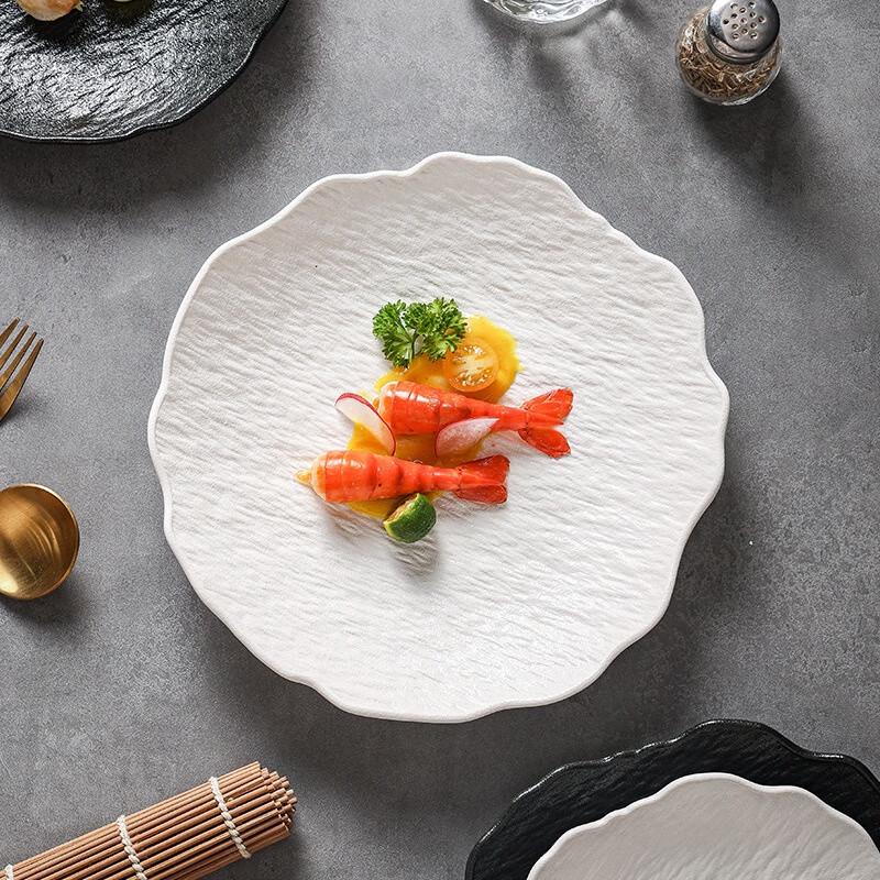 Qinkai Nordic Stone Pattern Ceramic Dinner Plate