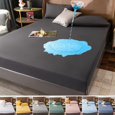 100 % wasserdichter Matratzenbezug, Schutz, verstellbares Spannbettlaken mit Gummiband, für Einzelbett, Doppelbett, Kingsize, 140/160/180 x 200