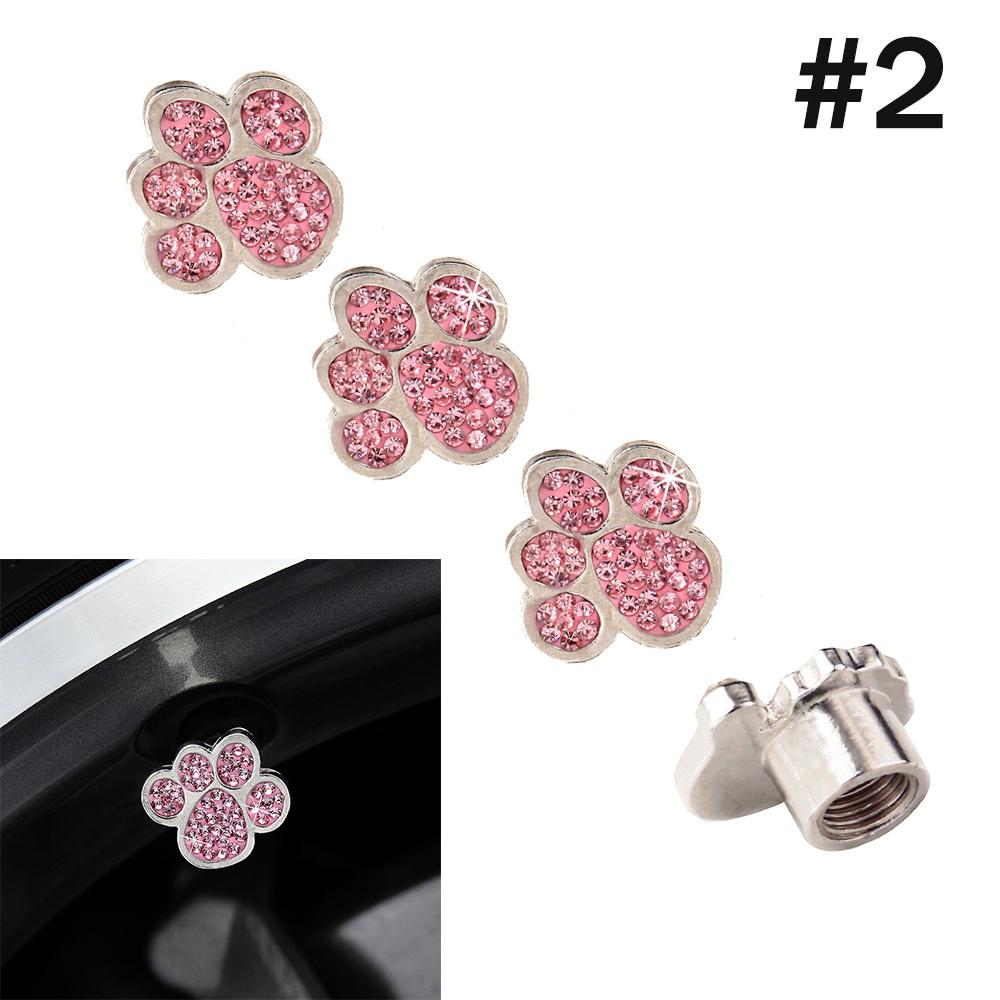 DSYCAR 4 Teile/satz Auto Rad Reifen Vorbau Luftkappen Pfote Diamant Staub-proof Caps Handgefertigte Strass Auto Reifen Ventil kappen