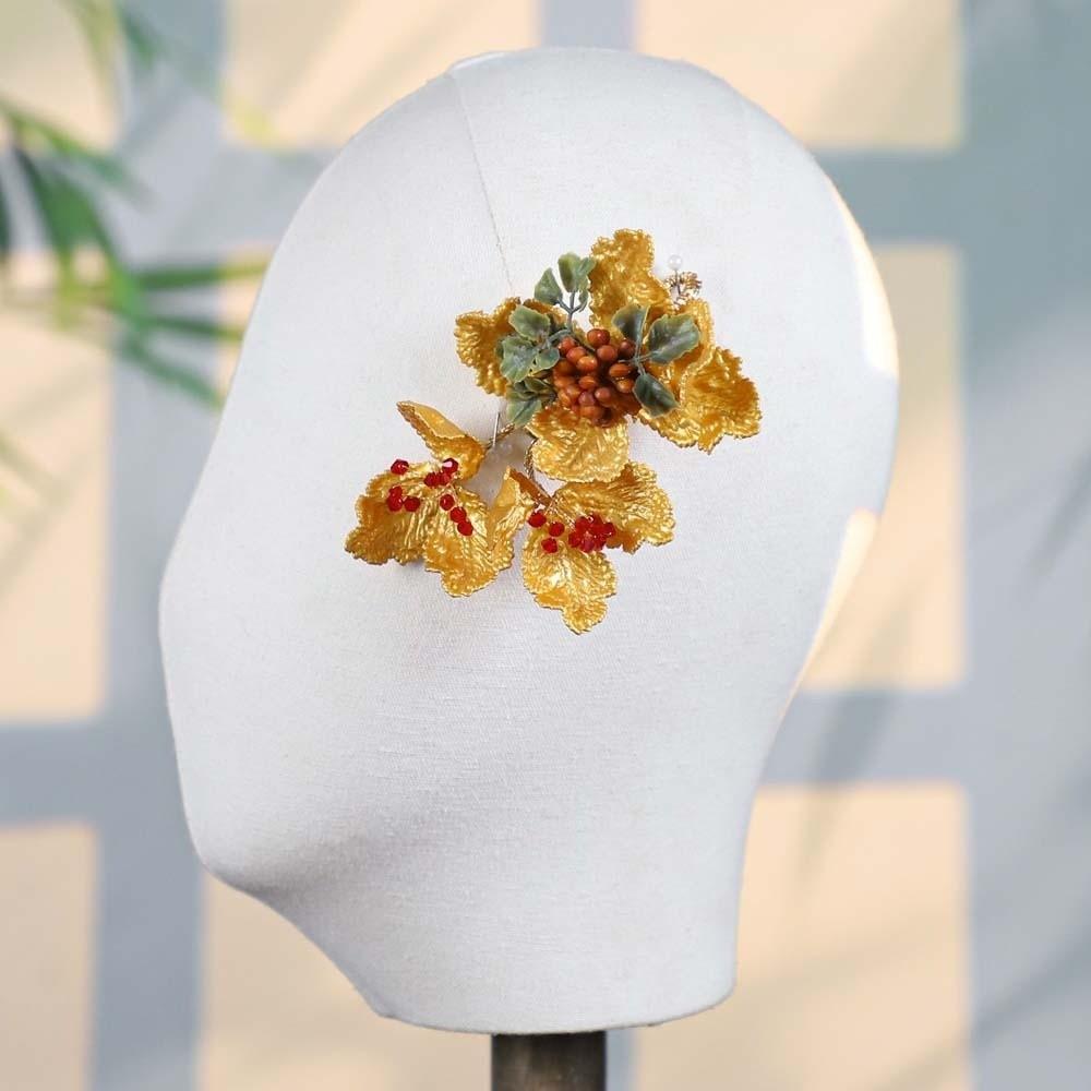 Beautiful Chinese Ancient Hairpins Beads Exquisite Fairy Side Clips Hanfu Flower Hair Clips  Girls