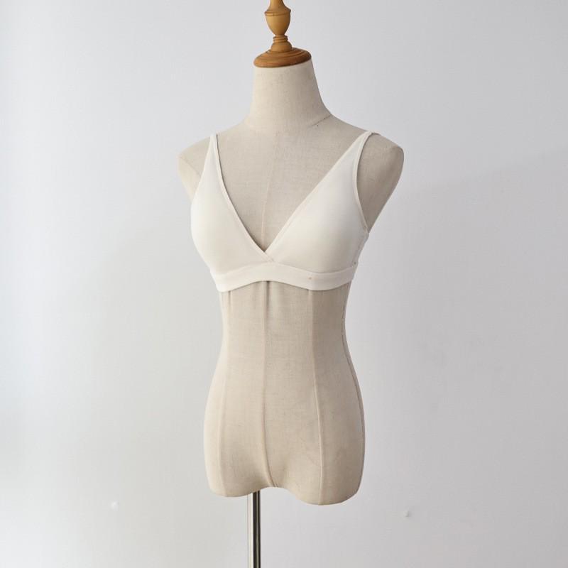 Women's Luxurious Cashmere Triangle Bra Set - Breathable, Comfortable, High-Elastic Deep V Design