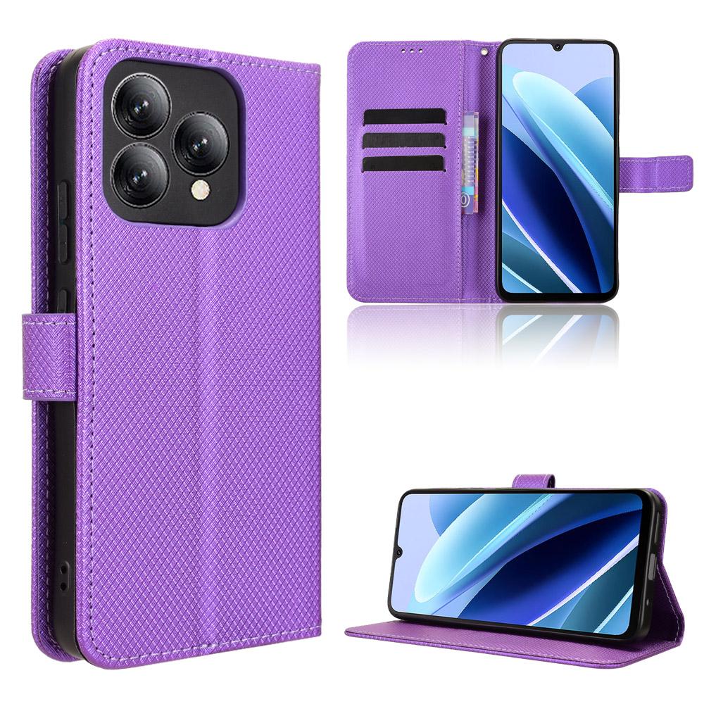 For Cubot A40 Leather Wallet Case with Strap Diamond Texture Phone Cover