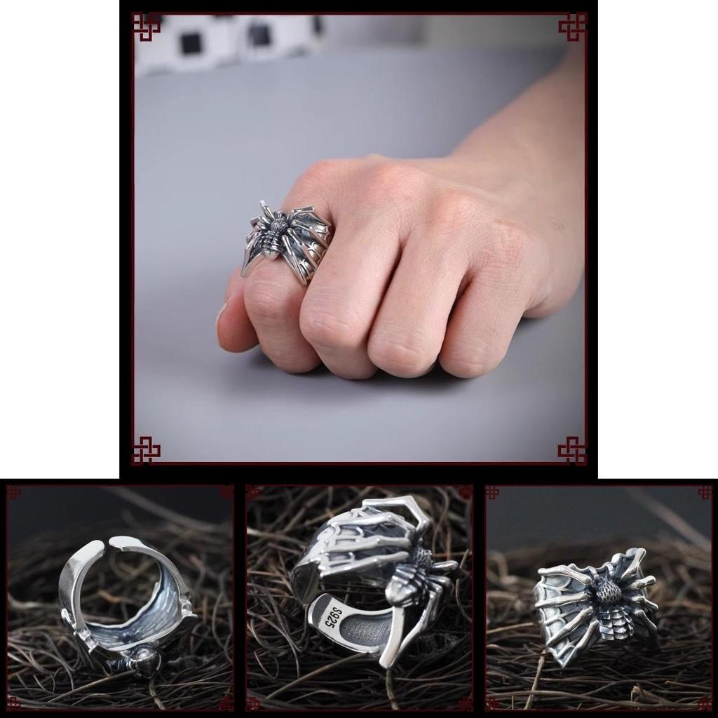 Fashionable Retro Thai Silver Spider Ring For Women Suitable For Casual Wear