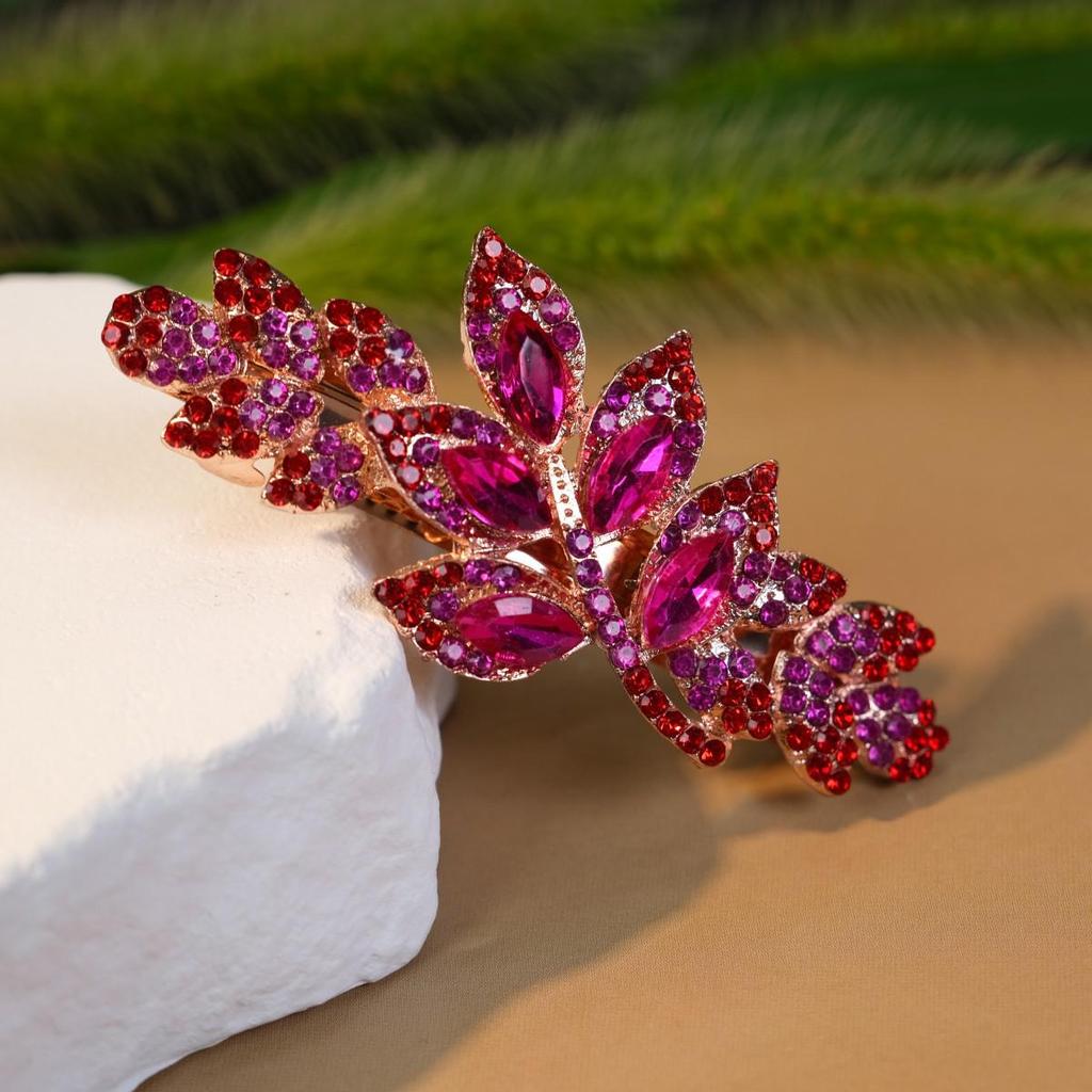 Koreanischer Kristall-Frühlingshaarclip: Elegantes, vielseitiges Damen-Pferdeschwanz-Accessoire