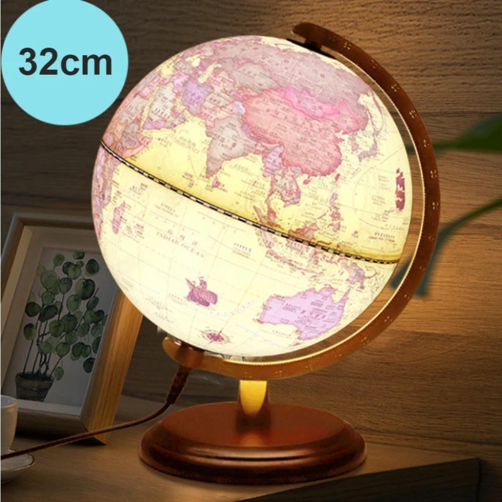 20/25/32cm retro LED mapa světa, zeměkoule, 360stupňová otočná mapa světa, v angličtině a čínštině, stolní dekorace, stolní lampa